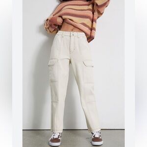 PacSun Women's Straight Leg Cream Jeans